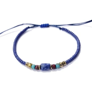 Funny Takı Sodalit ve Hematit Doğaltaşlı Miyuki Round Boncuklu Bileklik