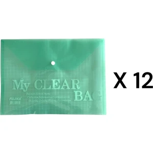 A4 Çıtçıtlı Dosya Şeffaf Renkli  12'li