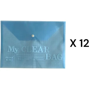A4 Çıtçıtlı Dosya Şeffaf Renkli  12'li