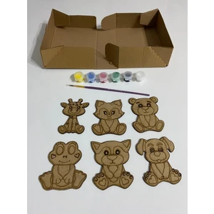 Ahşap Kendin Yap Hayvanlar Boyama Seti Eğitici Montessori Çocuk Gelişim Oyuncağı