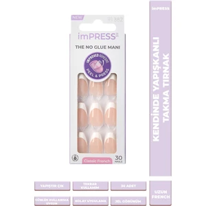 Kendinden Yapışkanlı Takma Tırnak Uzun French