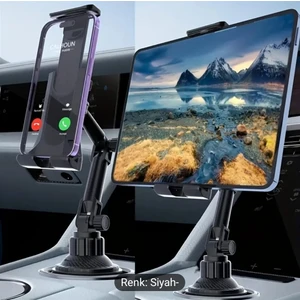 14 Inç Uyumlu Evrensel Araba Bardaklık Tablet ve Telefon Tutucu Ayarlanabilir Araba Tablet Tutacağı