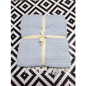 Pamuklu Pike Renkli Desenli Örtü Turkuaz