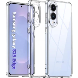 Samsung Galaxy S25 Edge Kılıf Kamera Koruma Şeffaf Silikon Yumuşak Kılıf