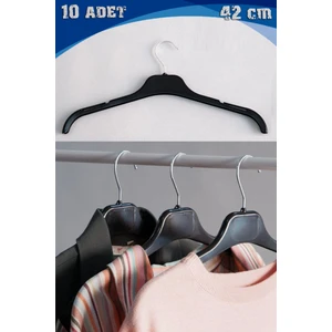 Kame Plastik 42 cm Siyah Elbise Gömlek Bluz Tunik T-Shirt Askısı Ec Serisi Çift Taraf Dolgulu 10 Adet