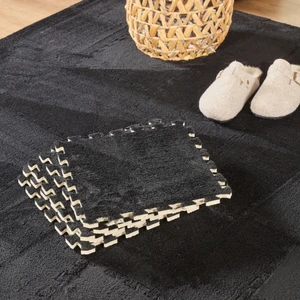 Kaşmir Halı Puzzle Mat Siyah 30x30 cm