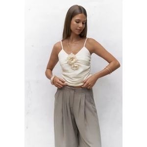 Tia Gül Detay Sarı Crop