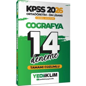 Yediiklim 2026 Kpss Ortaöğretim Ön Lisans Genel Kültür Coğrafya Tamamı Çözümlü 14 Deneme