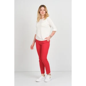 Kadın Truvakar Kol Bisiklet Yaka Basıc Bluz 22721 Ekru