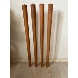 50 cm Açık Meşe Ahşap Konik Masa Sandalye Sehpa Ayağı | 4’lü Set – Bağlantı Aparatları ve Vidalar Dahil