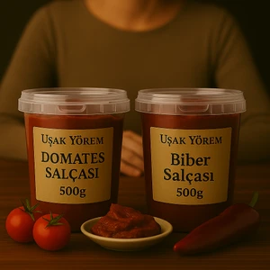 Uşak Yörem Salça Paketi ( Domates - Biber) 2x500 gr