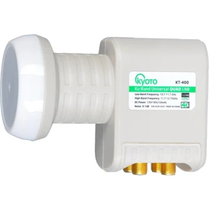 Kyoto 4 Çıkışlı Dörtlü Uydu Anten Uyumlu Lnb Elembi 4K Ultra Hd - Yağmur Korumalı