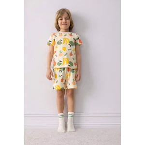Erkek Bebek Pijama Takımı Meyve Desenli Kısa Kollu Penye Üst Şort E1181A525HS
