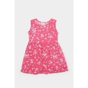 Kız Bebek Çiçek Desenli Kolsuz Yazlık Elbise