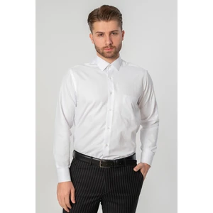 White Stone Espinho G2023 Normal Fit Klasik Pamuklu Cepli Gömlek Beyaz