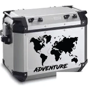 Dünya Haritası Desenli Motosiklet Çanta Sticker Etiket Modeli