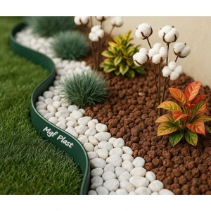 Mgf Plast  Plastik Çim Sınırlayıcı-Çim Ayırıcı Esnek 25 M Yeşil + Sabitleme Kazıkları