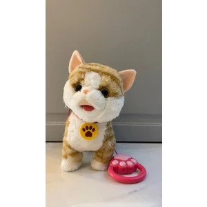 Müzikli peluş kedi Yürüyen Miyavlayan Yalayan Kuyruk ve Başını Sallayan Ses