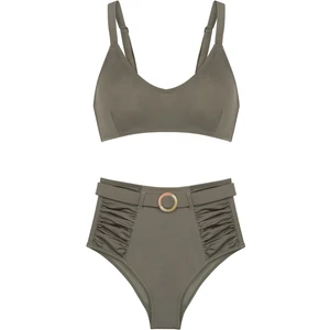 V  Kesim Açık Haki Bikini Takım