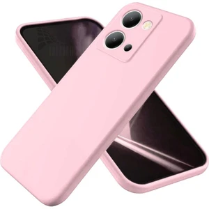 Vivo Y36 Uyumlu Silikon Kılıf - Kamera Korumalı Esnek Pastel Renk Kapak - Pudra Pembe