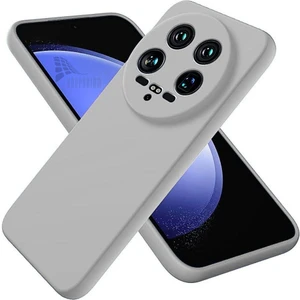 Xiaomi 15 Ultra Uyumlu Silikon Kılıf - Kamera Korumalı Esnek Pastel Renk Kapak - Gri