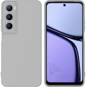 Realme C75 Uyumlu Silikon Kılıf - Kamera Korumalı Esnek Pastel Renk Kapak - Gri
