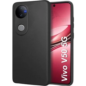 Vivo V50 5g Uyumlu Silikon Kılıf - Kamera Korumalı Esnek Pastel Renk Kapak - Siyah
