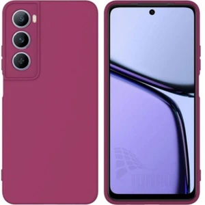 Realme C75 Uyumlu Silikon Kılıf - Kamera Korumalı Esnek Pastel Renk Kapak - Mürdüm