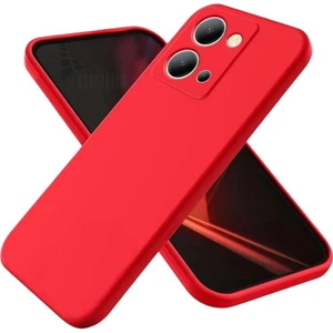 Vivo Y36 Uyumlu Silikon Kılıf - Kamera Korumalı Esnek Pastel Renk Kapak - Kırmızı