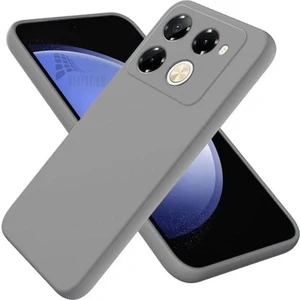 Infinix Note 40 Pro Uyumlu Silikon Kılıf - Kamera Korumalı Esnek Pastel Renk Kapak - Gri
