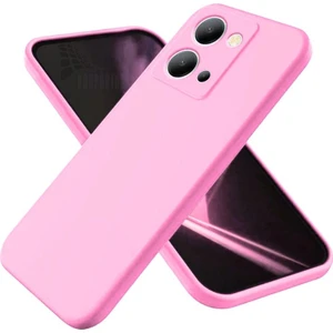 Vivo Y36 Uyumlu Silikon Kılıf - Kamera Korumalı Esnek Pastel Renk Kapak - Pembe