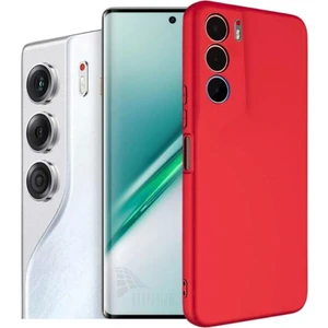 Tecno Camon 40 Cm5 Uyumlu Silikon Kılıf - Kamera Korumalı Esnek Pastel Renk Kapak - Kırmızı