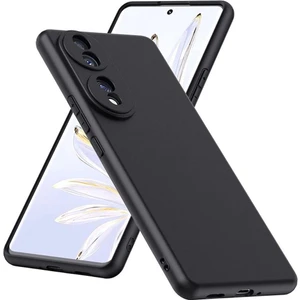 Honor 70 Uyumlu Silikon Kılıf - Kamera Korumalı Esnek Pastel Renk Kapak - Siyah