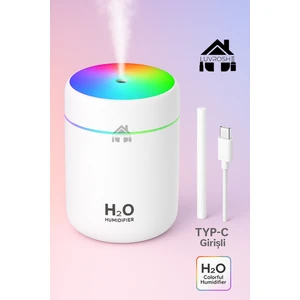 Yeni TYPE-C GİRİŞLİ LED Işıklı Mini Ortam Oda Hava Nemlendirici ve Taşınabilir Buhar Makinesi H2O Humidifier