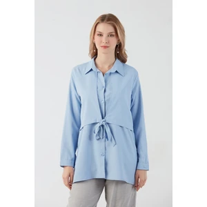 Düğmeli Önü Bağlamalı Gömlek