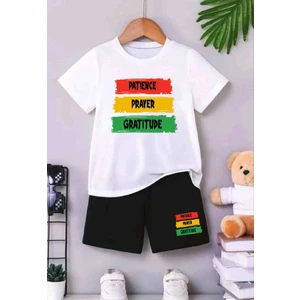 Bisiklet Yaka Erkek Çocuk Takımı ve Kız Çocuk Takımı Pamuklu T-Shirt ve Şort, Yazlık Konforlu Takım