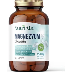 Nutriala Magnezyum 3 Lü Form (Bisgilisinat, Sitrat, Malat) Elementer Magnezyum