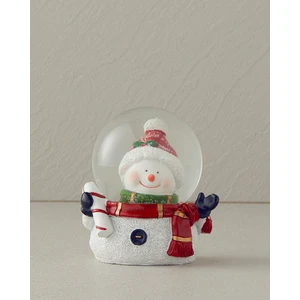 English Home Yılbaşı Happy Snowman Kar Küresı 6,5x8,3x9 cm Beyaz