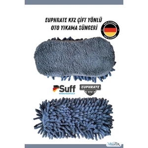 Euphrate Kfz Jumbo Çift Yönlü Oto Yıkama Süngeri 22X10 cm Füme, Oto Bezi, Araç Bezi, Köpük Süngeri