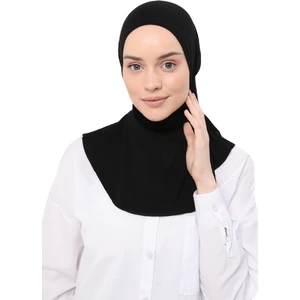 Kadın Tesettür Pratik Boyunluklu Hijab - Sporcu Bone - Siyah