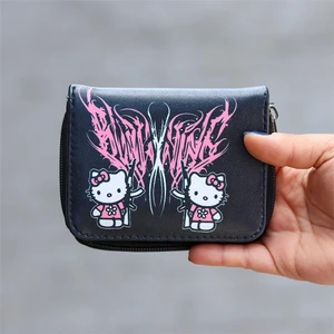 Siyah Hello Kitty Military Kısa Cüzdan