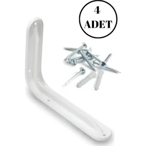 4 Adet Raf Altı Ayağı L Konsol Tüm Boyutlar - Raf Altı Kol - 26x33 cm