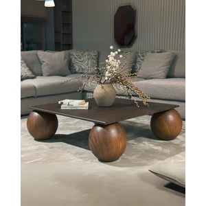 Velura Home & Living Top Sehpa & 4 Küre Orta Sehpa & Cam Sehpa & Tabla Ahşap Sehpa