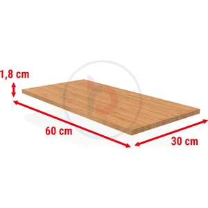 30x60 Cm Bambu Ahşap Raf - Suntalam Tekli Raf