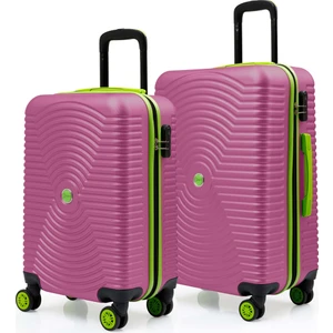 2'li Valiz Seti Orta Boy - Kabin Boy Pembe 1169