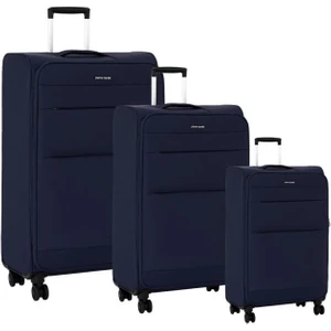 Pierre Cardin 3'lü Valiz Seti Lüx Kumaş Valiz Lacivert 04pc4200