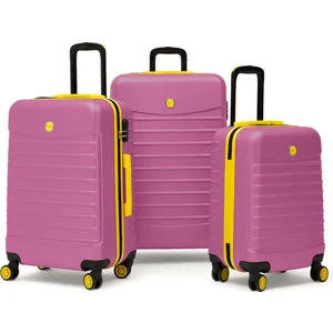 3'lü Valiz Seti Büyük Boy - Orta Boy - Kabin Boy Pembe 1168