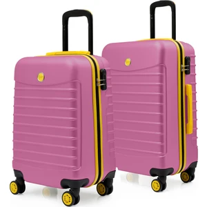 2'li Valiz Seti Orta Boy - Kabin Boy Pembe 1168