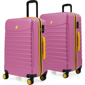 2'li Valiz Seti Büyük Boy - Kabin Boy Pembe 1168