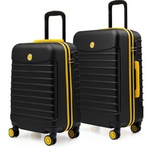 2'li Valiz Seti Orta Boy - Kabin Boy Siyah 1168